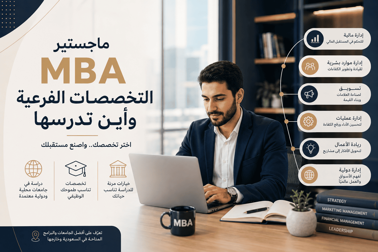 ماجستير MBA التخصصات الفرعية وأين تدرسها