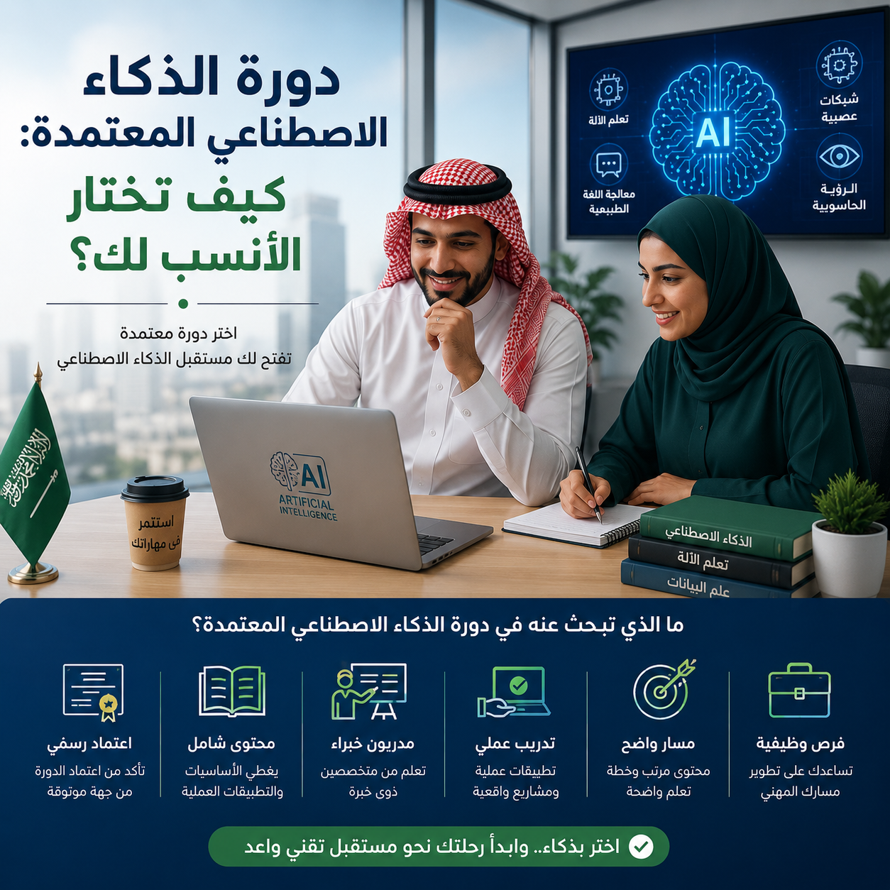 دورة الذكاء الاصطناعي المعتمدة: كيف تختار الأنسب لك؟
