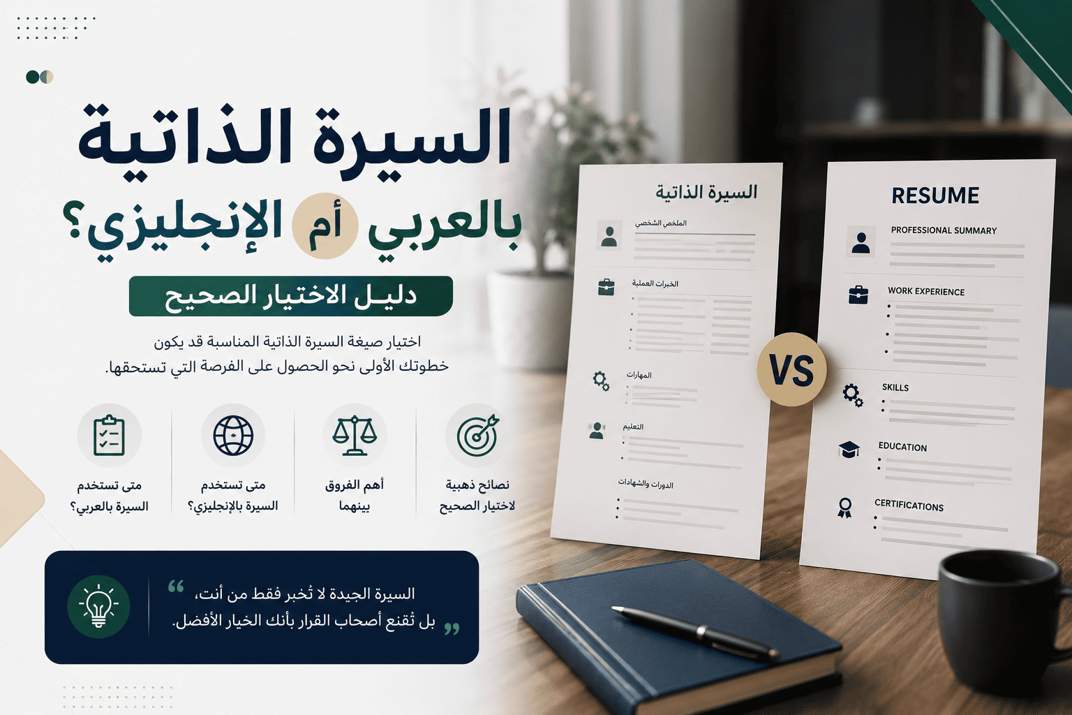 السيرة الذاتية بالعربي أم الإنجليزي؟ دليل الاختيار الصحيح